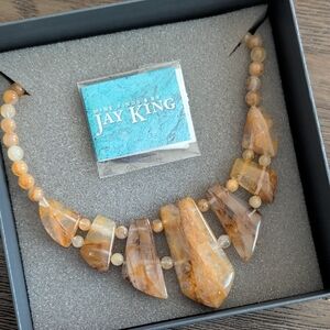 NIB Jay King Honey Brown Faceted Stone Necklace